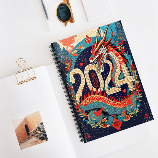 2024 Year of the Dragon Spiral Notebook - Chinese Zodiac Diary & Planner