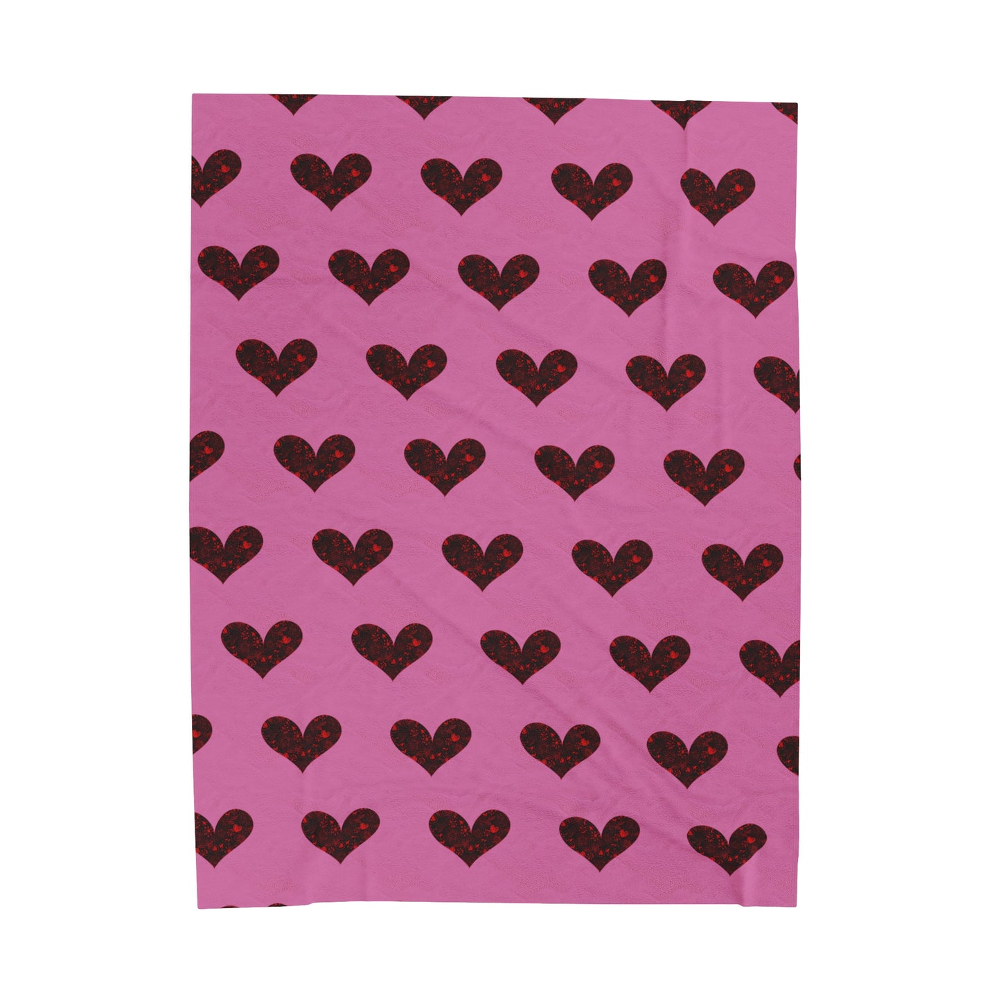 Cozy Velveteen Heart Blanket