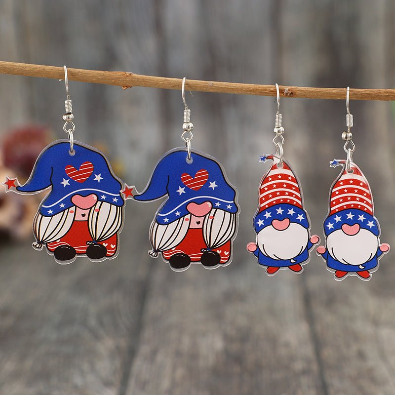 2 Pair Acrylic Gnome Earrings - AlterEgo Trading Company