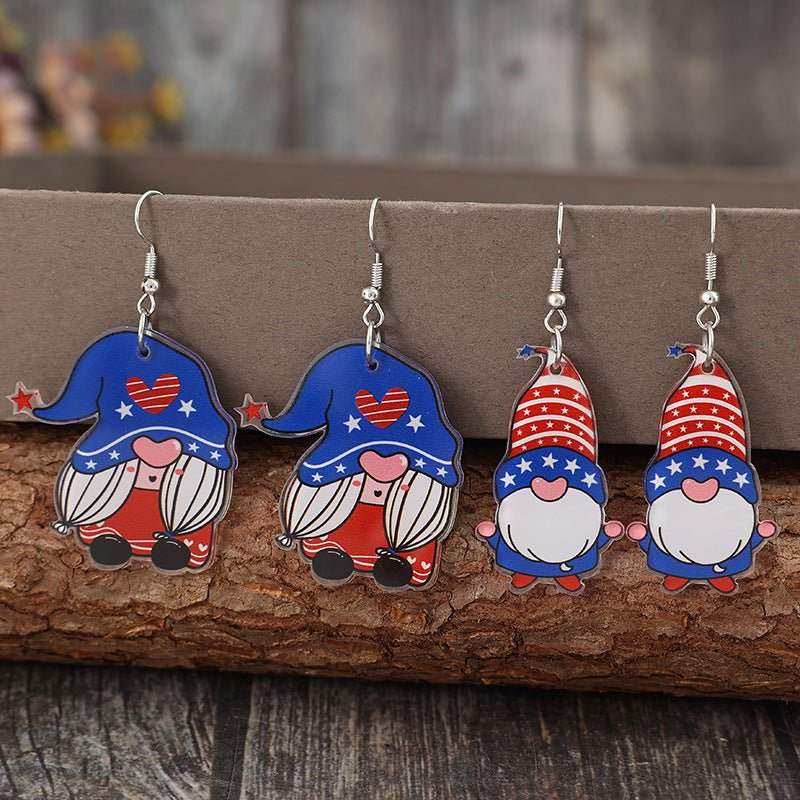 2 Pair Acrylic Gnome Earrings - AlterEgo Trading Company