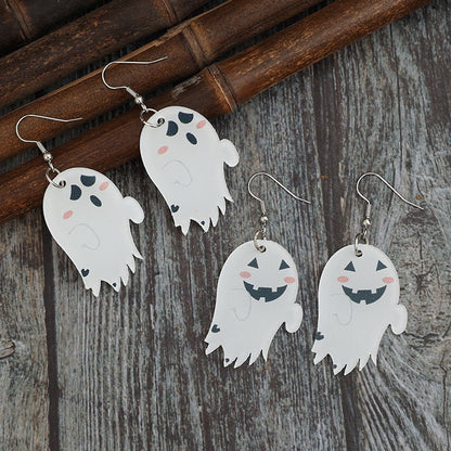 2 Piece Alloy Acrylic Ghost Dangle Earrings - Trendy AF