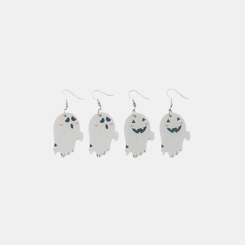 2 Piece Alloy Acrylic Ghost Dangle Earrings - Trendy AF