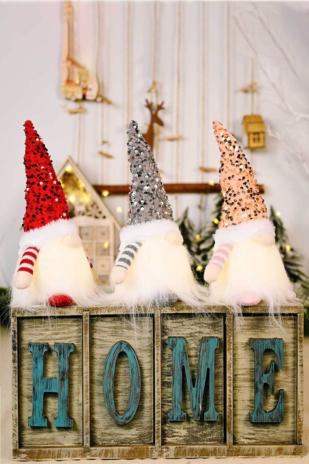 3 - Pack Sequin Light - Up Christmas Gnomes - AlterEgo Trading Company