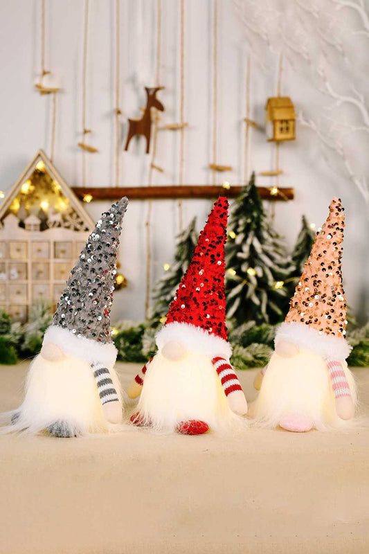 3 - Pack Sequin Light - Up Christmas Gnomes - AlterEgo Trading Company