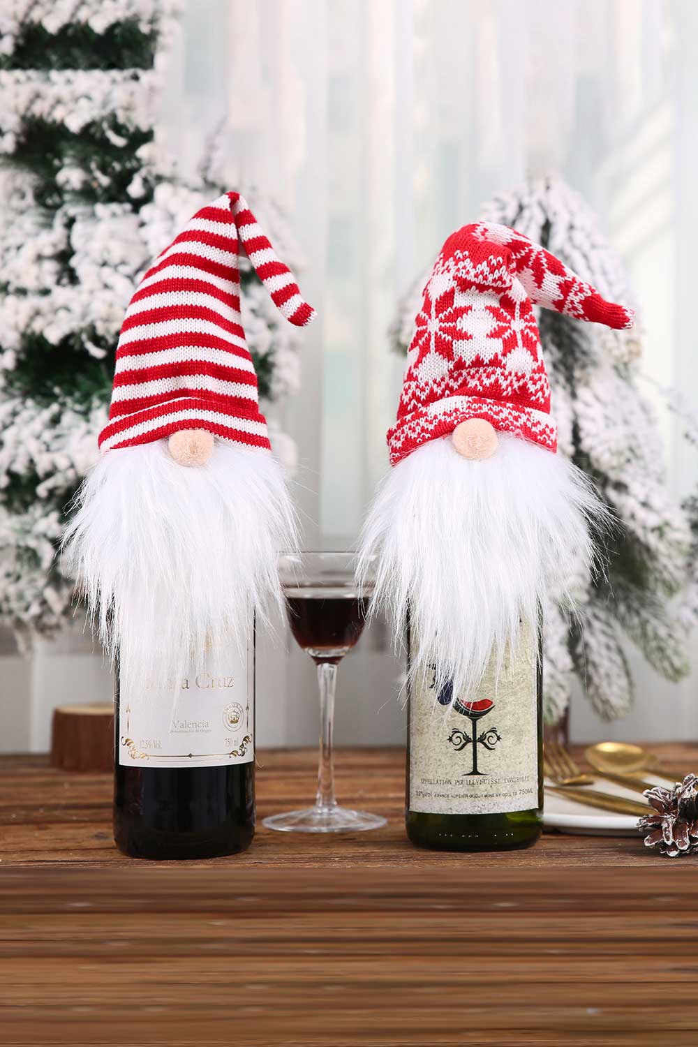 4 - Pack Christmas Faceless Gnome Wine Bottle Covers - AlterEgo Trading Company