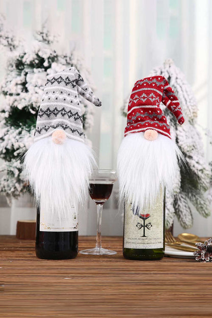 4 - Pack Christmas Faceless Gnome Wine Bottle Covers - AlterEgo Trading Company