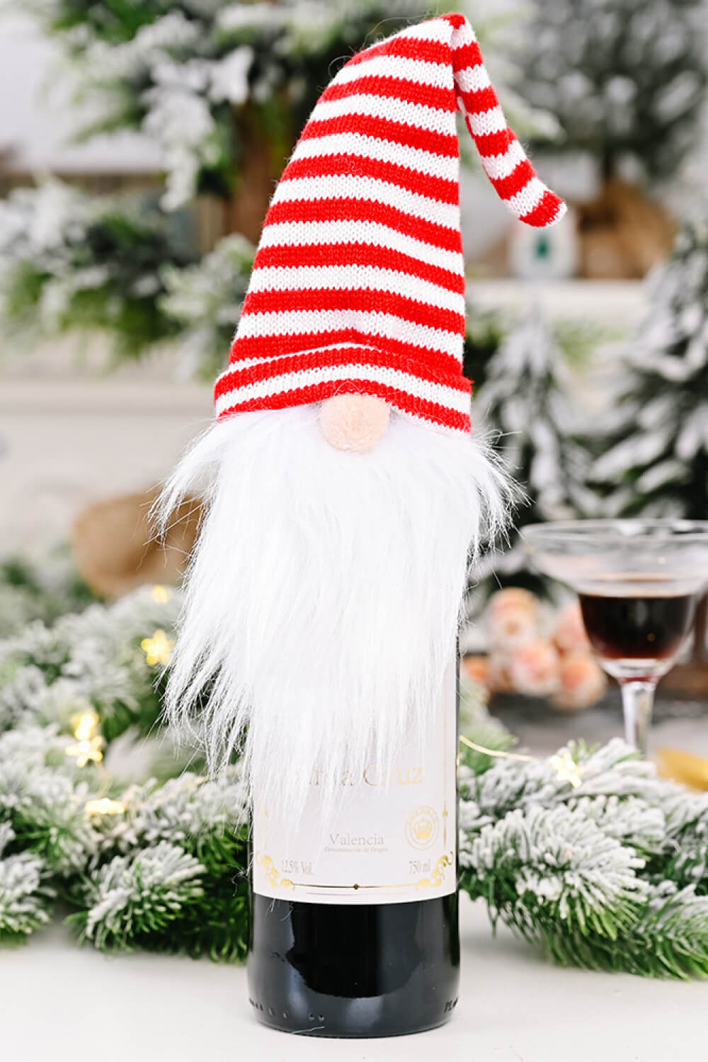 4 - Pack Christmas Faceless Gnome Wine Bottle Covers - AlterEgo Trading Company