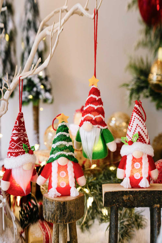 4 - Pack Christmas Light - Up Faceless Gnome Hanging Widgets - AlterEgo Trading Company