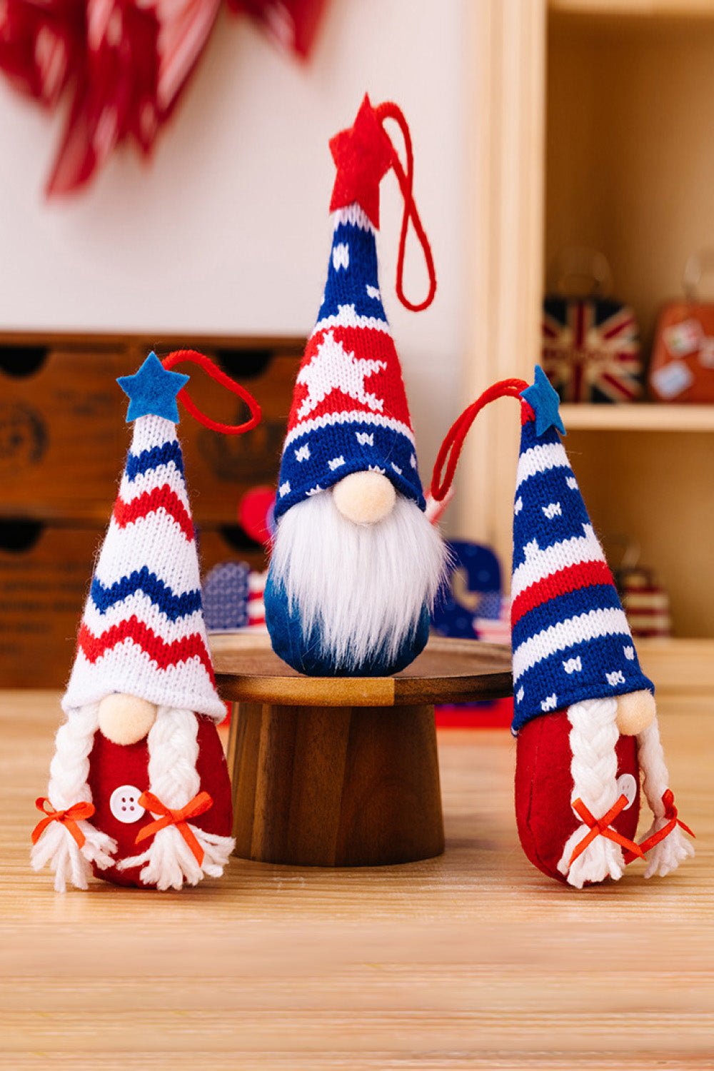 4 - Piece Independence Day Knit Hanging Gnomes - Trendy AF