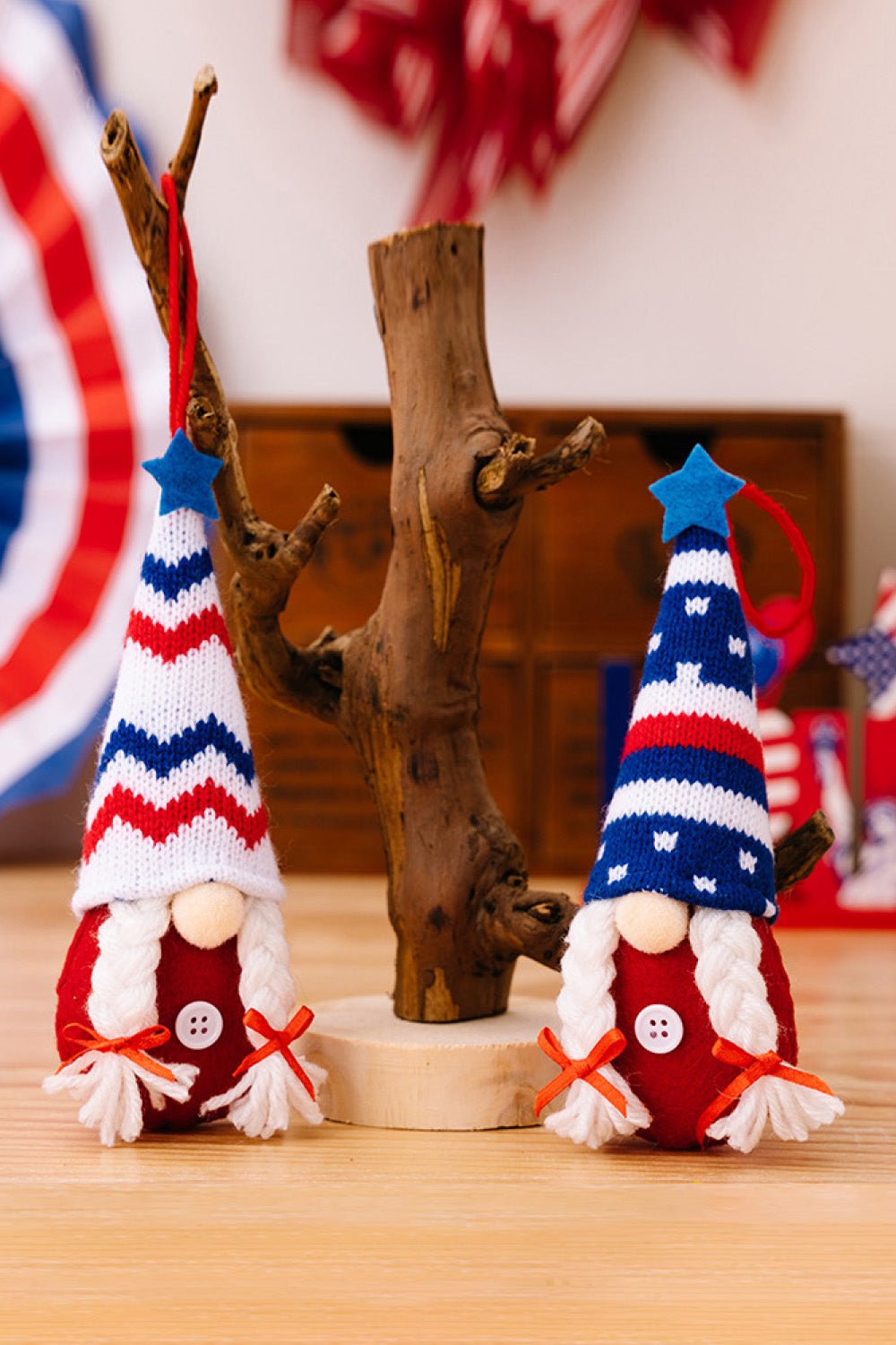 4 - Piece Independence Day Knit Hanging Gnomes - Trendy AF