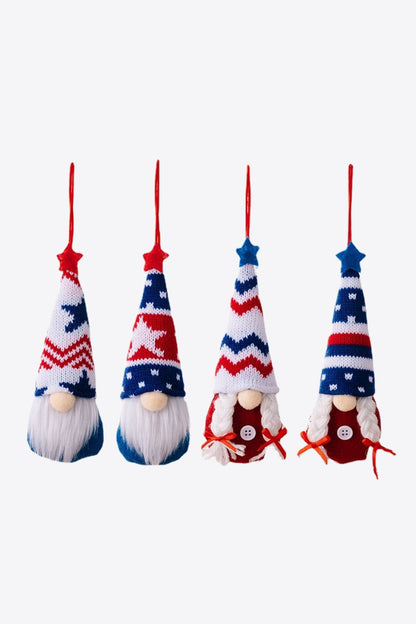 4 - Piece Independence Day Knit Hanging Gnomes - Trendy AF