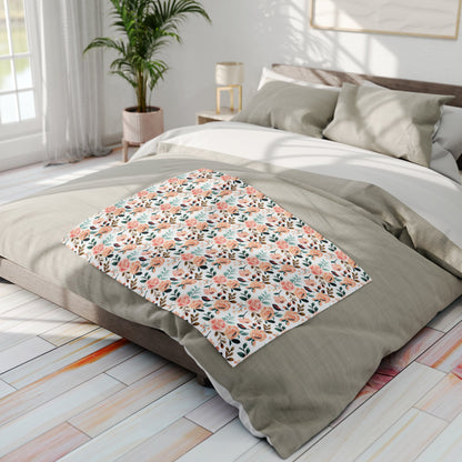 Botanical Bliss - Soft Rose Garden Fleece Blanket - Trendy AF