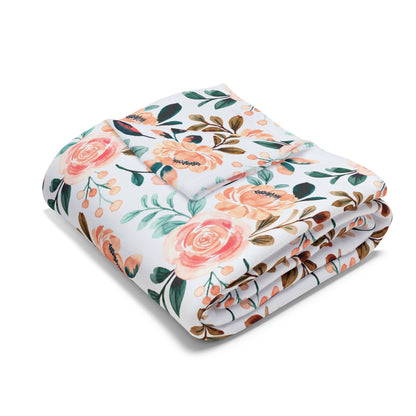 Botanical Bliss - Soft Rose Garden Fleece Blanket - Trendy AF