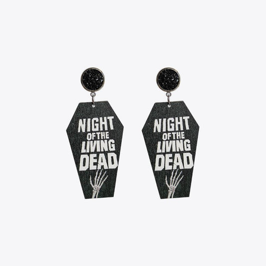 Coffin Shape Wooden Dangle Earrings - Trendy AF