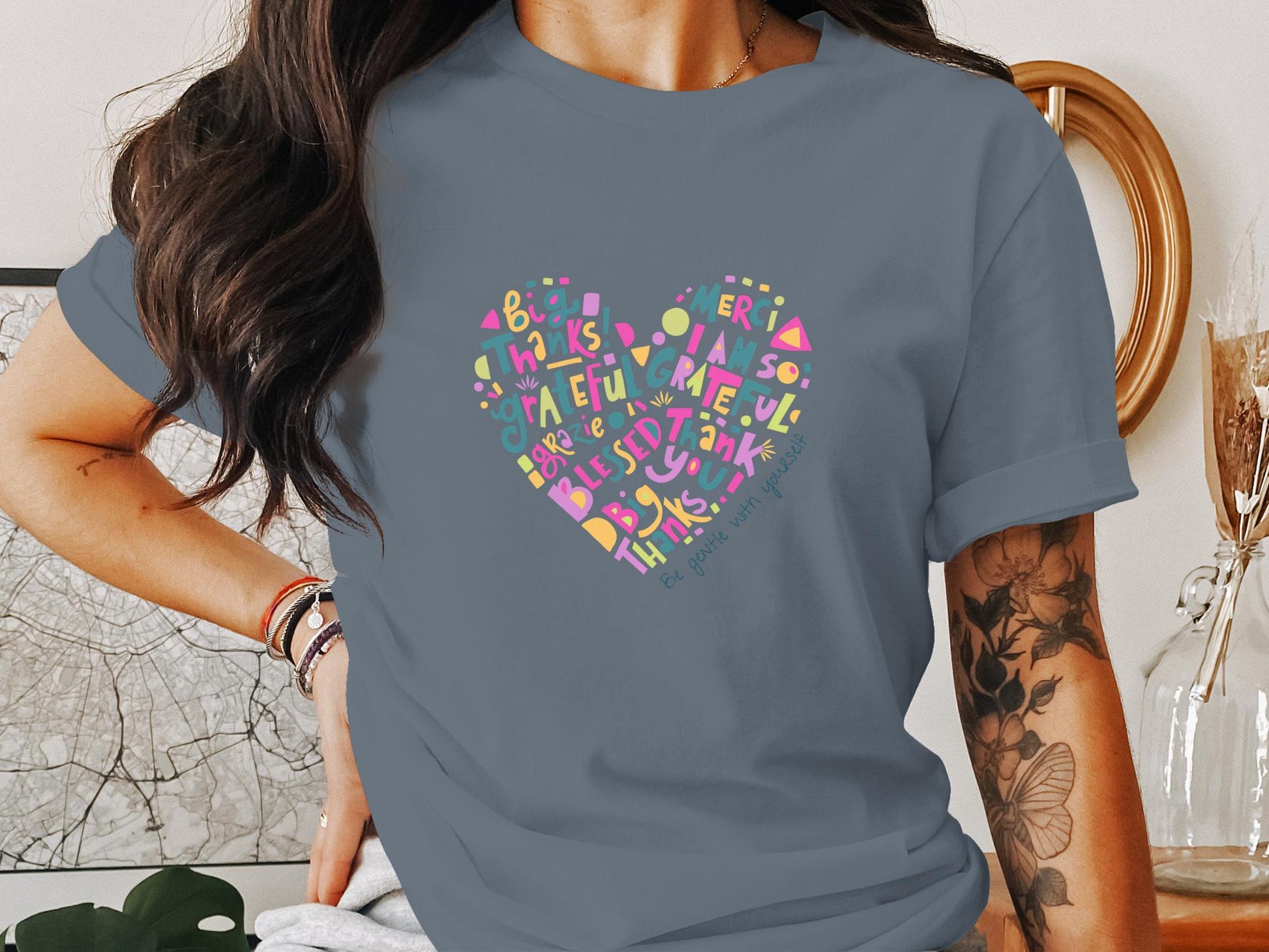 Colorful Expressions Heart Graphic Design T-Shirt - Trendy AF