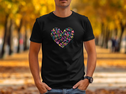 Colorful Expressions Heart Graphic Design T-Shirt - Trendy AF