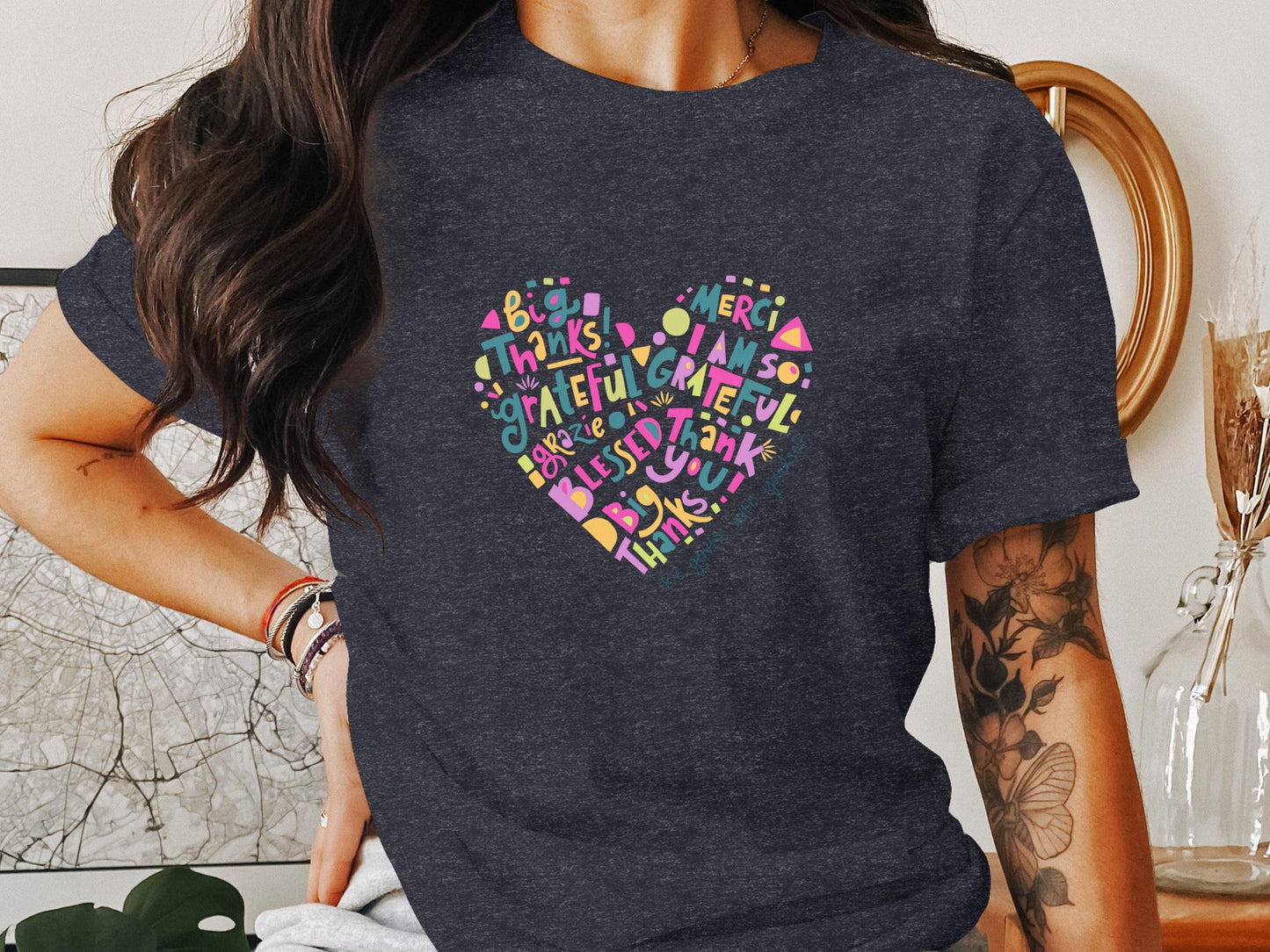 Colorful Expressions Heart Graphic Design T-Shirt - Trendy AF