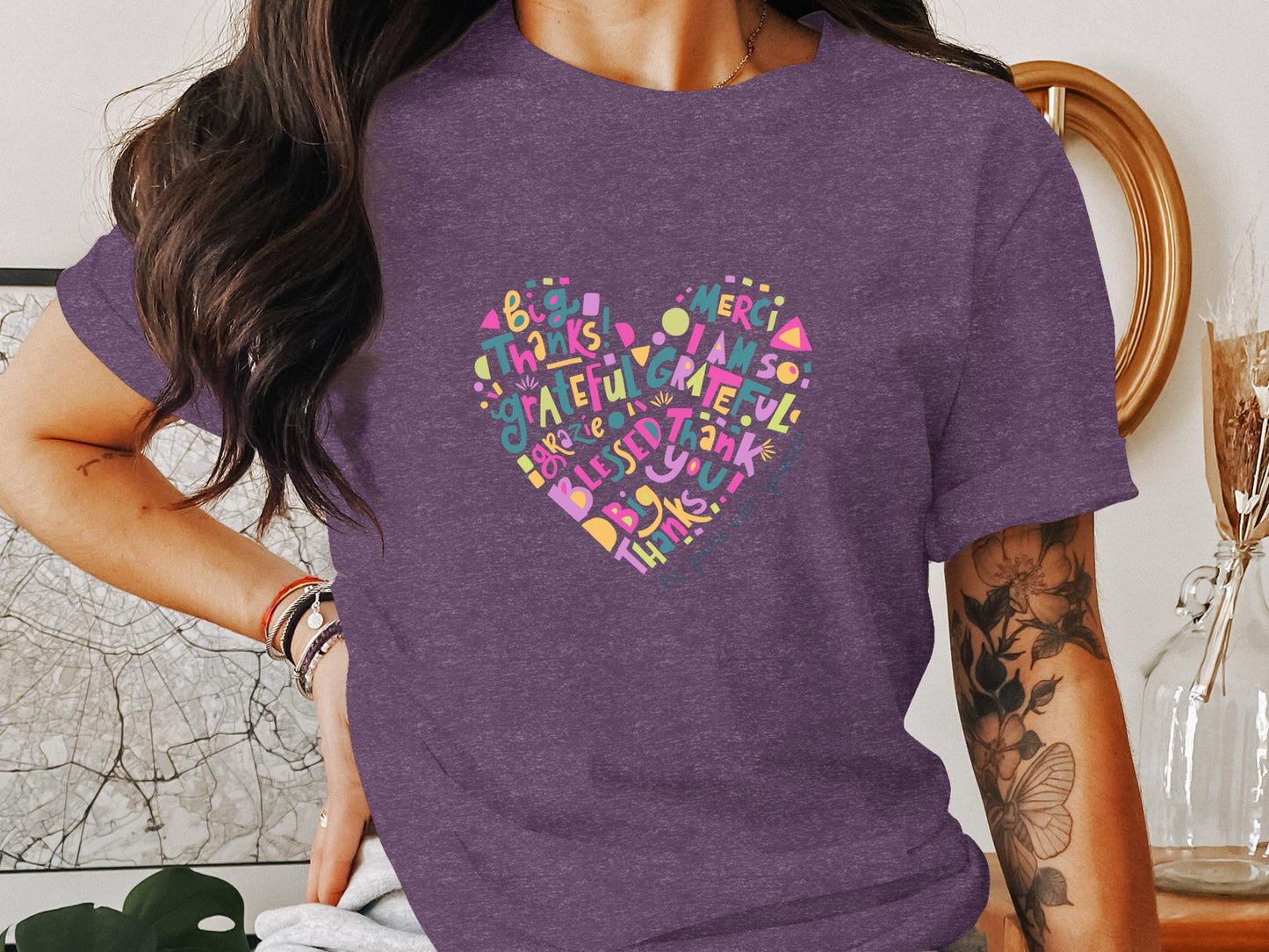 Colorful Expressions Heart Graphic Design T-Shirt - Trendy AF