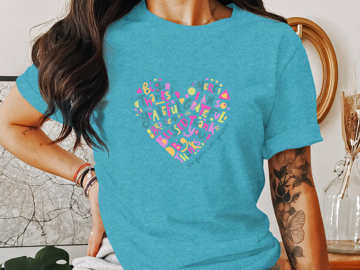 Colorful Expressions Heart Graphic Design T-Shirt - Trendy AF