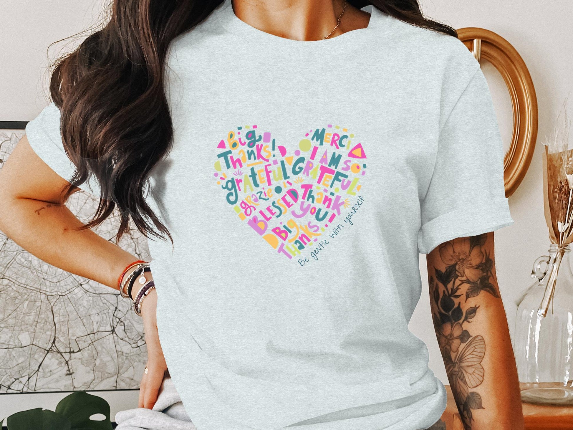 Colorful Expressions Heart Graphic Design T-Shirt - Trendy AF