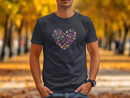 Colorful Expressions Heart Graphic Design T-Shirt - Trendy AF