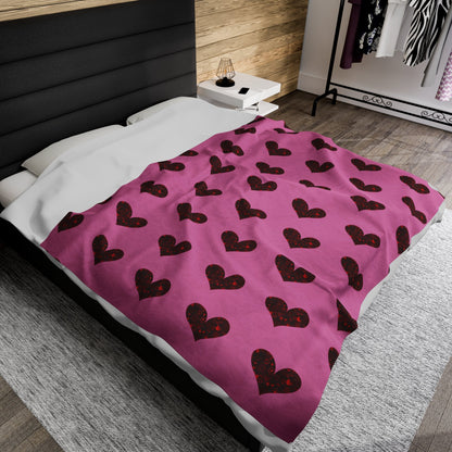 Cozy Velveteen Heart Blanket - Trendy AF