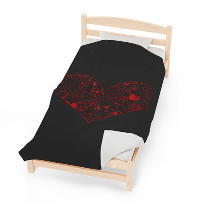 Cozy Velveteen Heart Blanket - Trendy AF