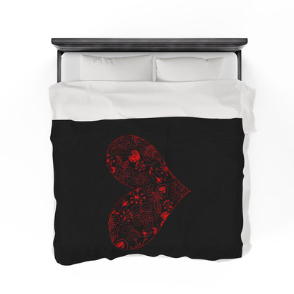 Cozy Velveteen Heart Blanket - Trendy AF