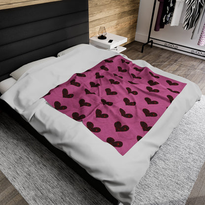 Cozy Velveteen Heart Blanket - Trendy AF