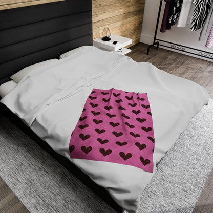 Cozy Velveteen Heart Blanket - Trendy AF