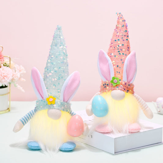 Easter Sequin Pointed Hat Faceless Gnome - AlterEgo Trading Company