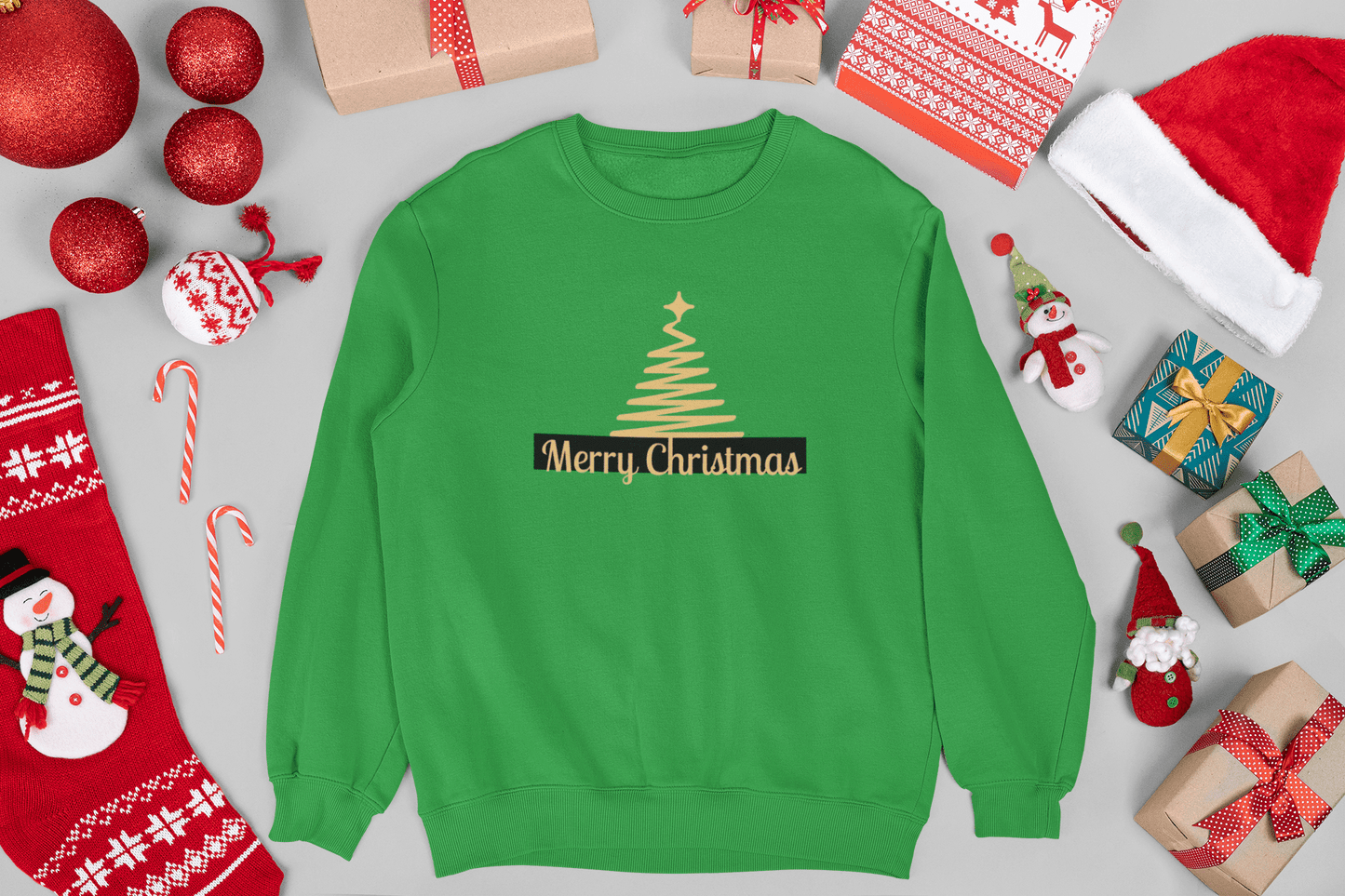 Elegant Gold Christmas Sweatshirt - Trendy AF