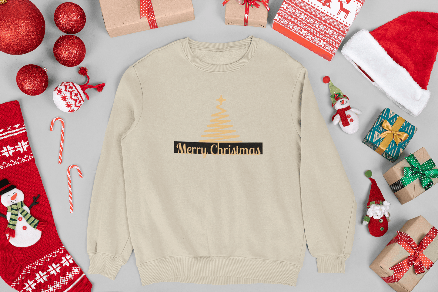 Elegant Gold Christmas Sweatshirt - Trendy AF