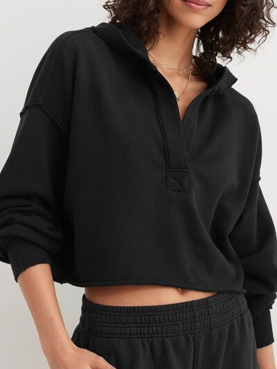 Exposed Seam Long Sleeve Hoodie - AlterEgo Trading Company