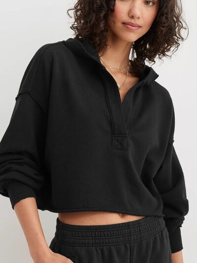 Exposed Seam Long Sleeve Hoodie - AlterEgo Trading Company