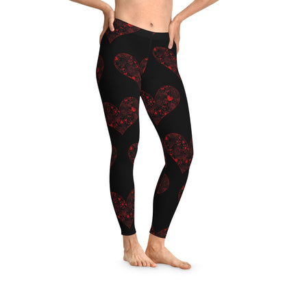 Fancy Hearts Stretchy Leggings - Trendy AF