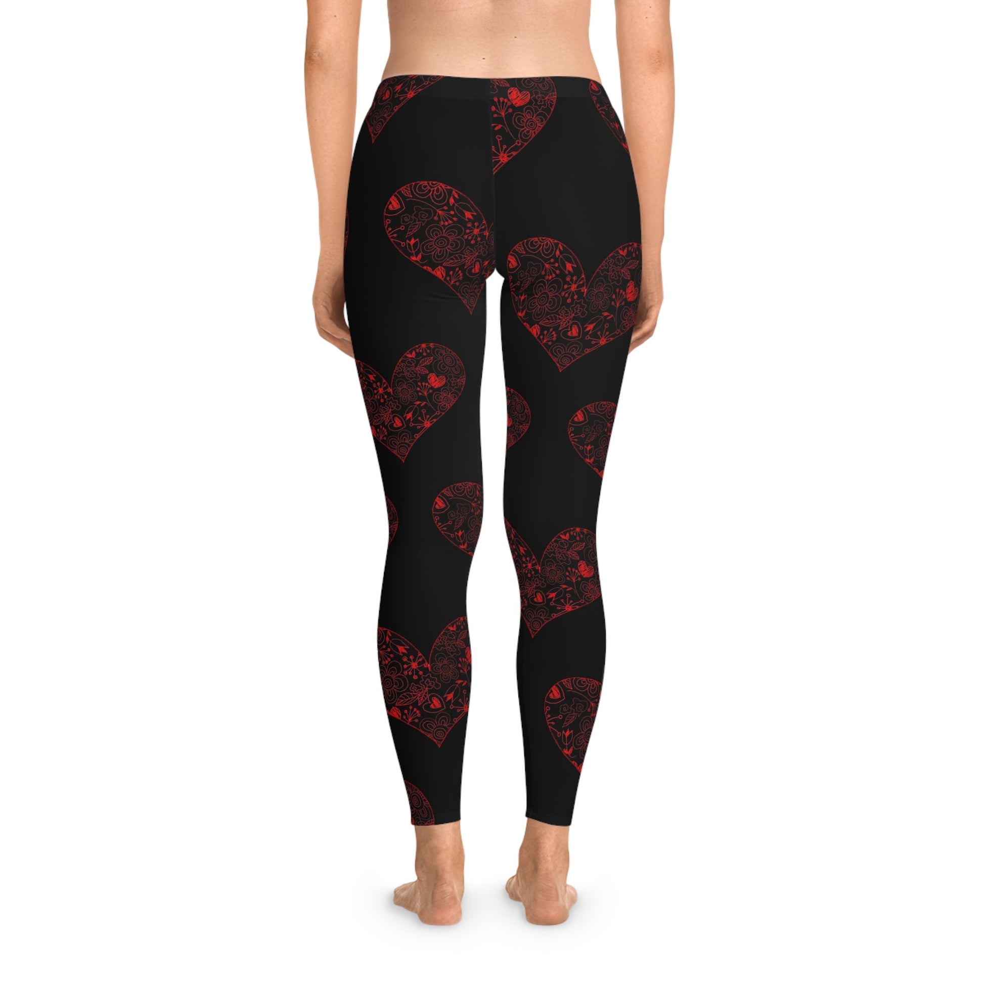 Fancy Hearts Stretchy Leggings - Trendy AF