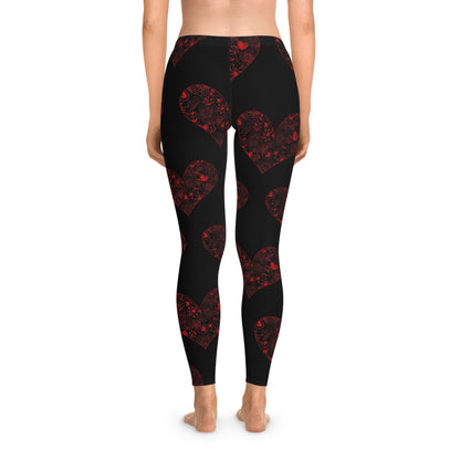 Fancy Hearts Stretchy Leggings - Trendy AF