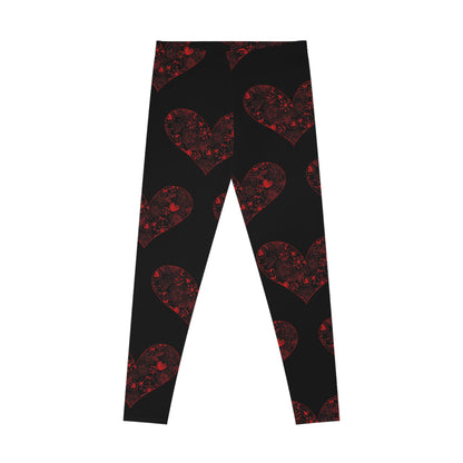 Fancy Hearts Stretchy Leggings - Trendy AF