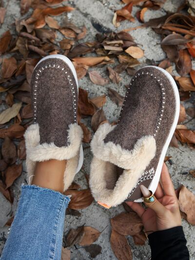 Furry Suede Round Toe Flat Sneakers - AlterEgo Trading Company