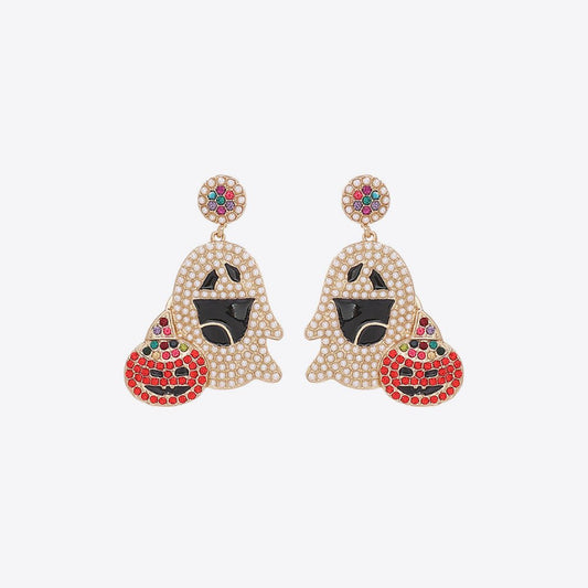 Ghost Rhinestone Alloy Earrings - Trendy AF