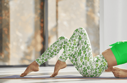 Green Clover Yoga Pants - Trendy AF