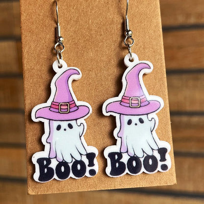 Halloween Theme Acrylic Dangle Earrings - Trendy AF