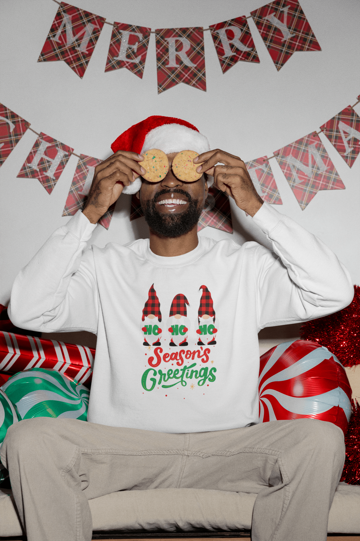 Ho Ho Ho Seasons Greetings Holiday Sweatshirt - Trendy AF