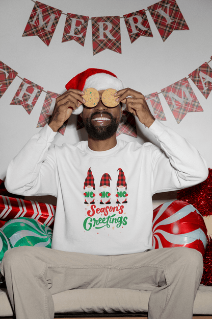 Ho Ho Ho Seasons Greetings Holiday Sweatshirt - Trendy AF