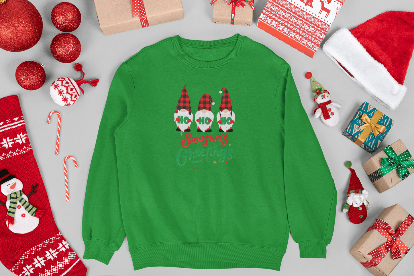 Ho Ho Ho Seasons Greetings Holiday Sweatshirt - Trendy AF