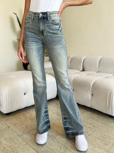 Judy Blue Full Size Mid Rise Flare Jeans - AlterEgo Trading Company