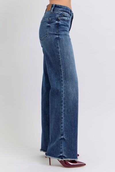 Judy Blue Full Size Raw Hem Mid Rise Jeans - AlterEgo Trading Company