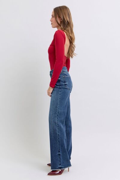 Judy Blue Full Size Raw Hem Mid Rise Jeans - AlterEgo Trading Company