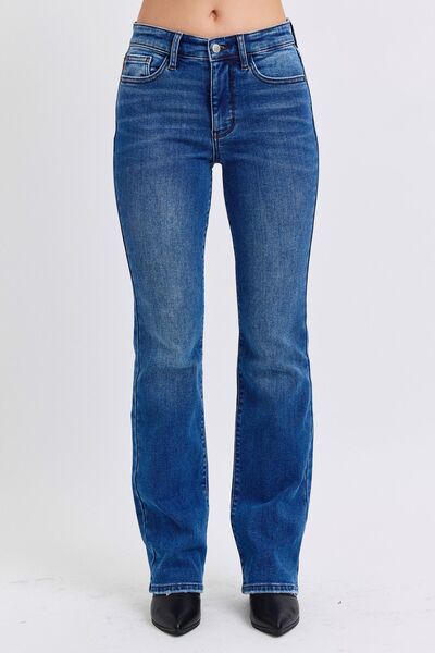 Judy Blue Full Size Run Mid - Rise Bootcut Jeans with Thermal Lining - AlterEgo Trading Company